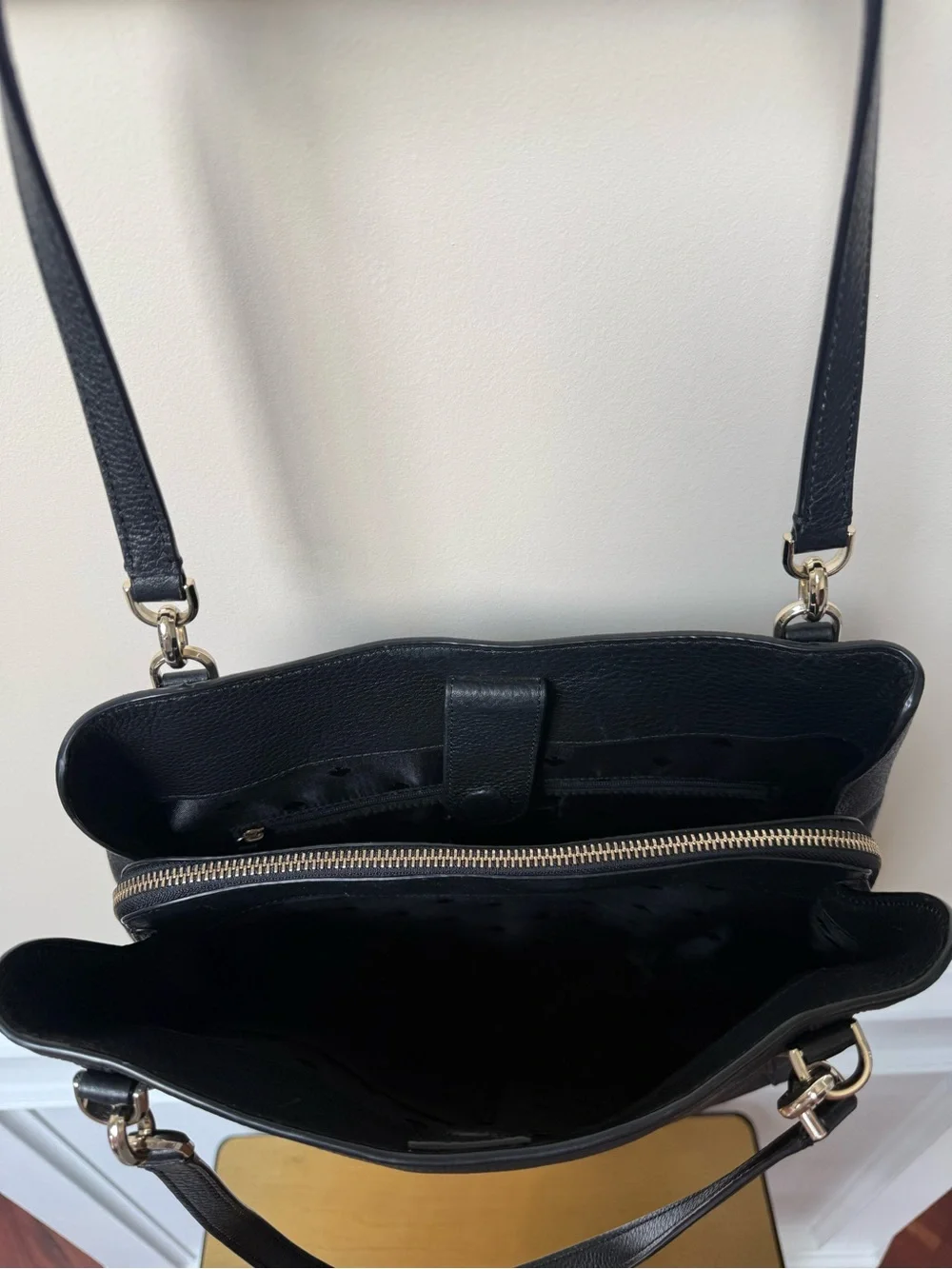 kate spade Black Pebbled Leather Shoulder Tote